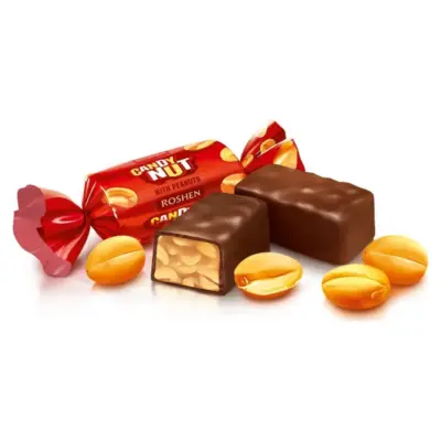 Цукерки Candy Nut м'яка карамель з арахісом Roshen 500 г