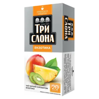 Чай чорний Екзотика Три Слони 20 пак. (20х1,3г)