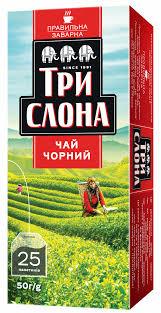 Чай чорний три Слони 25 пак. (25х2г) 50г