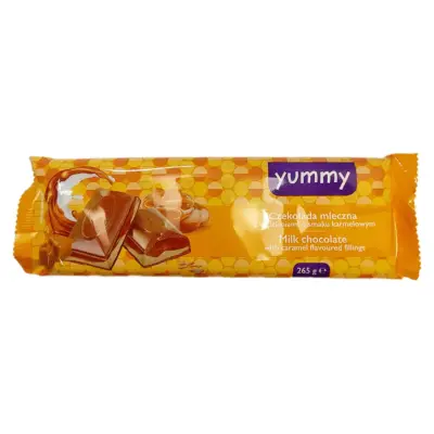 Шоколад молочний з карамелевою начинкою YUMMY 265 г Польща