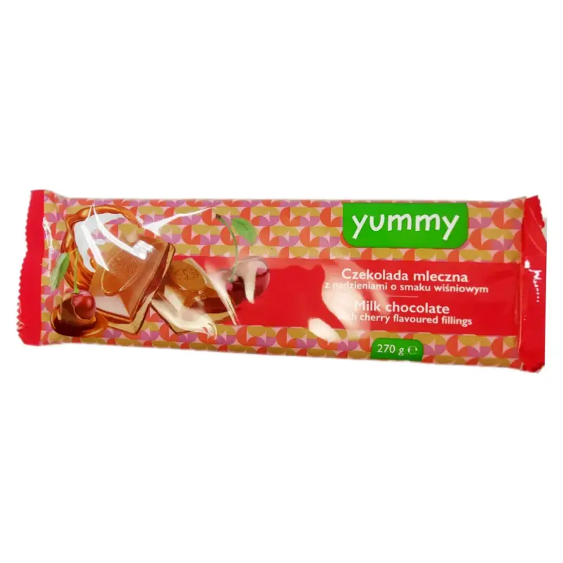 Шоколад молочний із вишневою начинкою YUMMY 270 г Польща