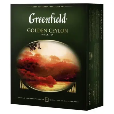 Чай чорний цейлонський байховий Greenfield "Golden Ceylon" (50 пакетиків х 2г) 100г