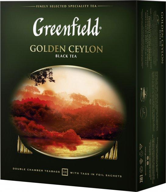 Чай чорний цейлонський байховий Greenfield "Golden Ceylon" (50 пакетиків х 2г) 100г