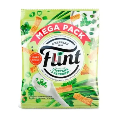 Сухарики пшенично-ржані зі змішаною та зеленню Flint 110г
