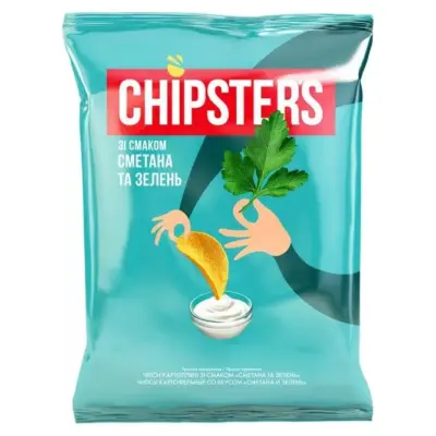 Чипси картопляні зі смаком сметани з зеленню Chipster's 130г