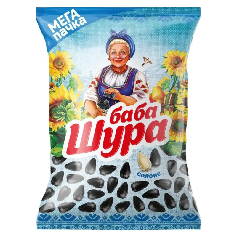Семески соняшника смажені із сіллю МЕГА ПАЧКА “Баба Шура” 215г