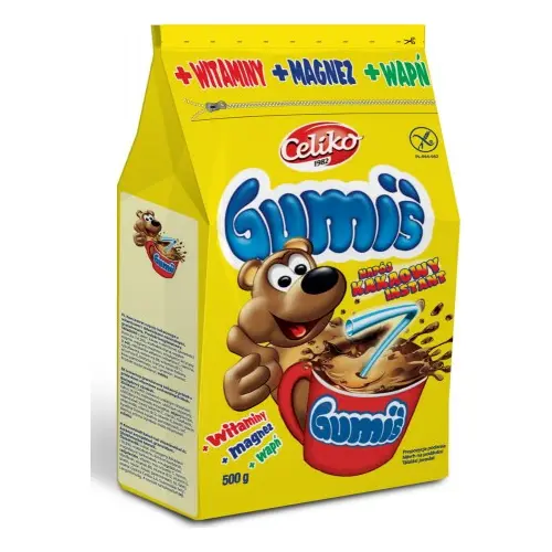 Какао-напій розчинний із вітамінами БЕЗ ГЛЮТЕНА Gumis CELIKO Польща 500 г