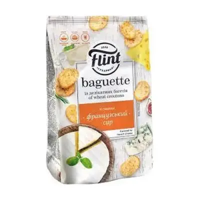 Сухарики Baguette пшеничні зі смаком "французький сир" Flint 100г