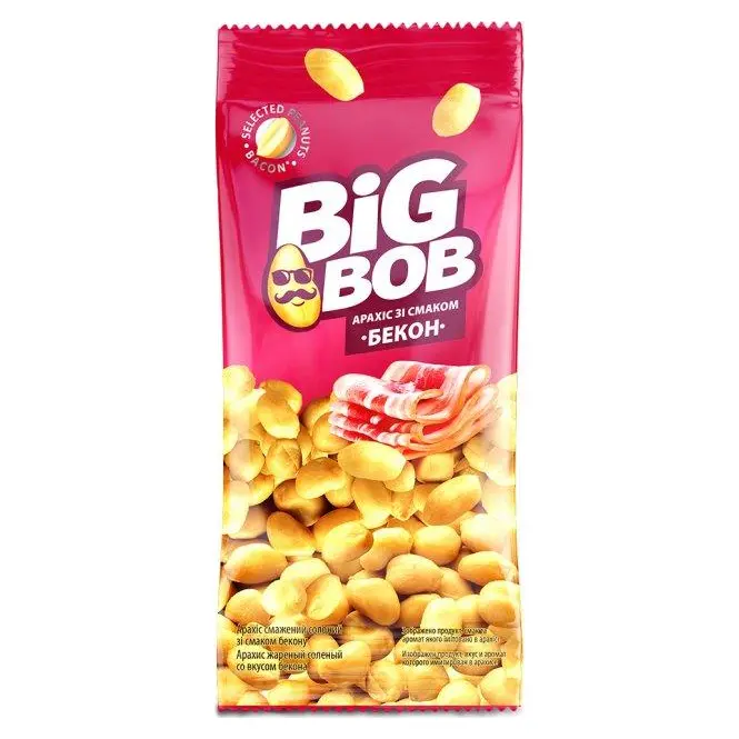 Арахіс смажений зі смаком “Бекон” Big Bob 60 г Україна