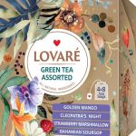Чай зелений "4 смаки" Lovare (золотий манго,ніч Клеопатри,полуничний зефір,багамський саусеп)(32пх2г) 64г