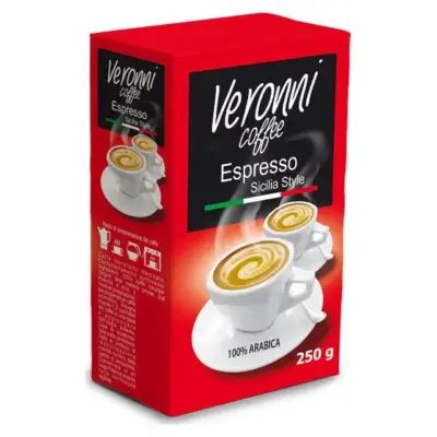 Кава мелена 100% Арабіка Veronni coffee Espresso sicilia style 250 г Італія