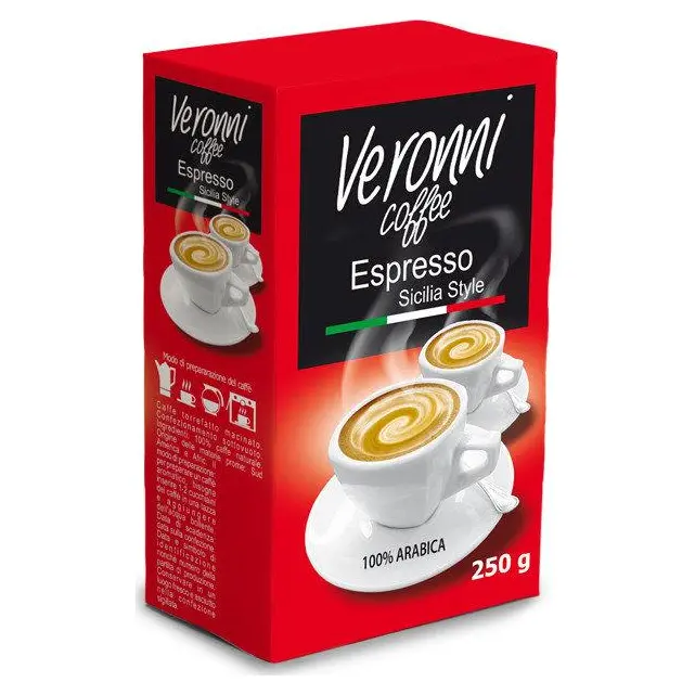 Кава мелена 100% Арабіка Veronni coffee Espresso sicilia style 250 г Італія