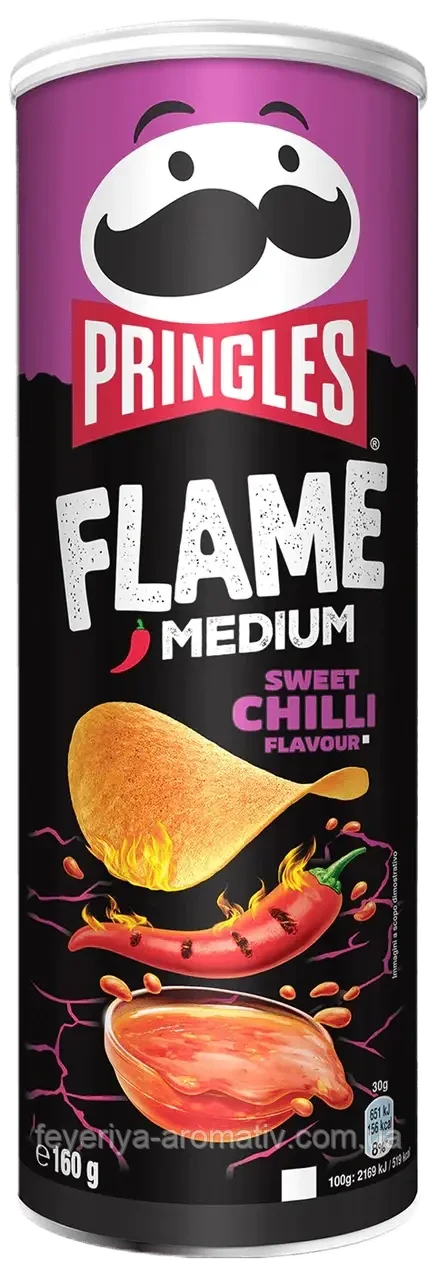 Чипси з чиллі соус Pringles Flame Medium Sweet Chilli Flavour 160 г