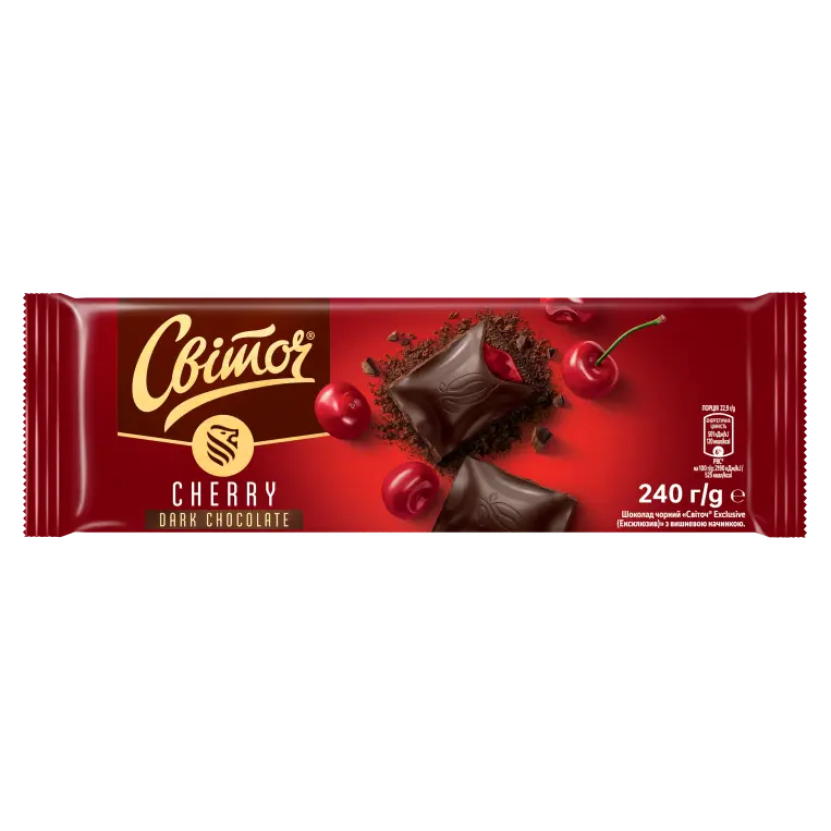 Шоколад чорний із вишнею EXCLUSIVE Nestle (Світоч) 240 г