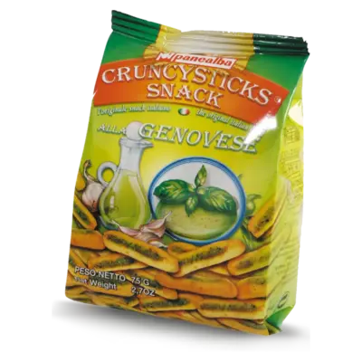 Хлібні мініпалички з часником і базиліком Crunchysticks alla Genovese Panealba 75 г Італія