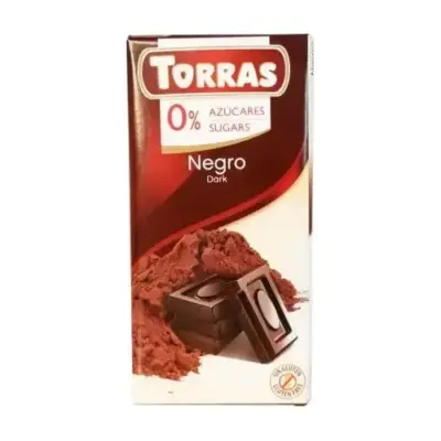 Шоколад чорний БЕЗ САХАРА Й ГЛЮТЕНА Torras Negro Dark 75 г Іспанія