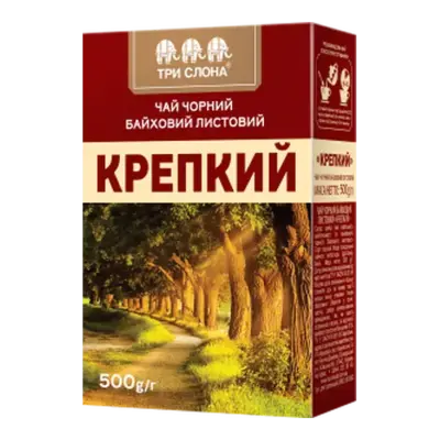 Чай чорний байховий листовий три Слони Міцний 500 г