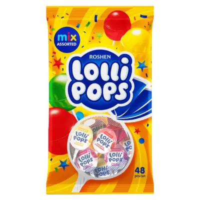 Карамель льодяникова Lolli Pops з йогуртовим смаком Roshen 920 г Україна