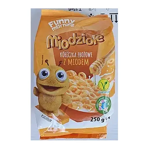 Сухий сніданок “Колечки медові” Funny Morning Koleczka zbozowe z moodem, 250 г Польща
