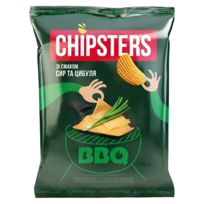 Чипси картопляні хвилясті зі смаком сиру та зеленої цибулі Chipster's 120 г Україна