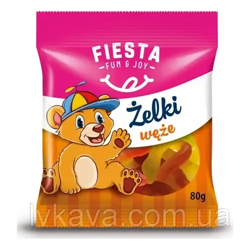 Желейні цукерки Zelki Fiesta змії 80 г Польща