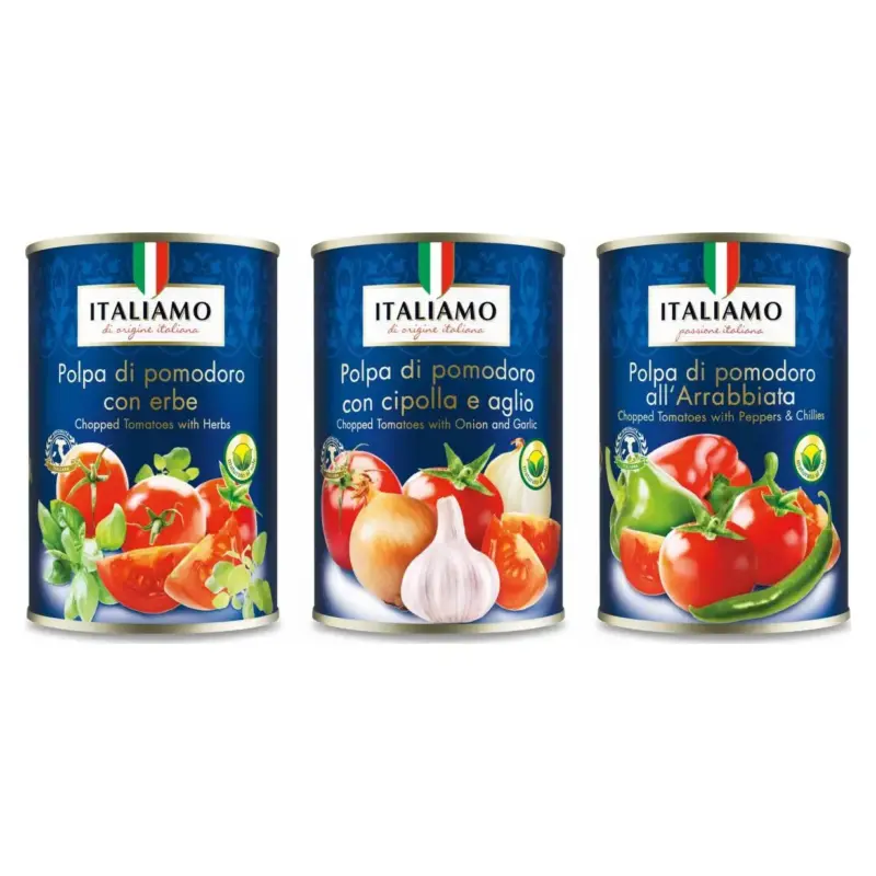 М’якоть помідорів з ароматними травами Polpa di pomodoro con erbe aromatiche Italiamo 425 г Італія