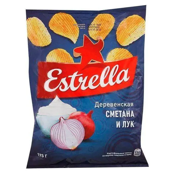 Чипси зі смаком Сметана та цибуля Estrella 125 г Україна