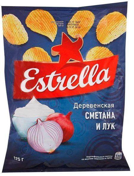 Чипси зі смаком Сметана та цибуля Estrella 125 г Україна