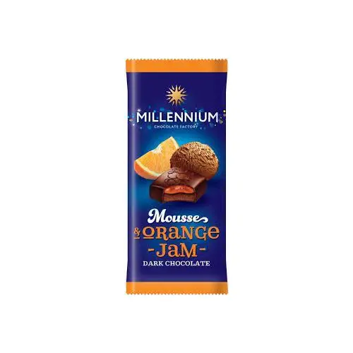 Шоколад чорний з апельсиновим джемом Millennium Mousse 135 г Україна