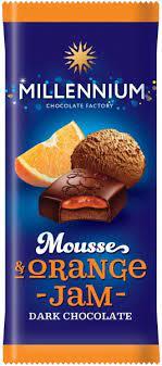Шоколад чорний з апельсиновим джемом Millennium Mousse 135 г Україна