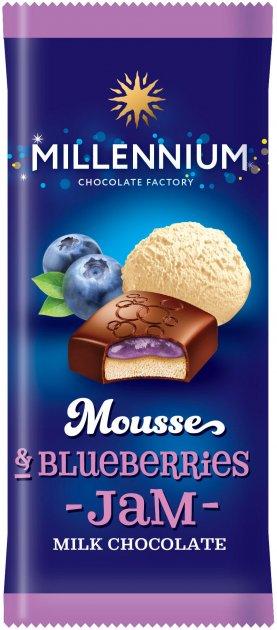 Шоколад молочний із чорничним джемом Millennium Mousse 135 г Україна