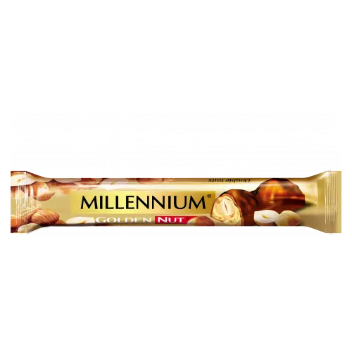 Шоколад чорний із начинкою і цілим Millennium Double Nuts 40 г Україна