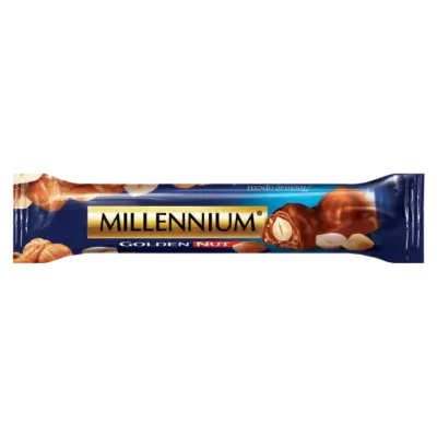 Шоколад Millennium Golden Nut молочний з начинкою і цілими горіхами 40 г Україна