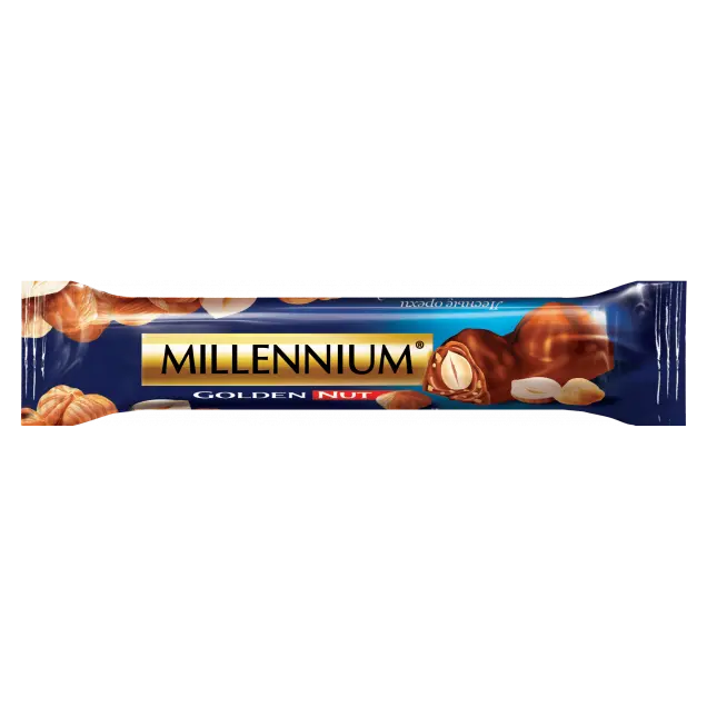 Шоколад Millennium Golden Nut молочний з начинкою і цілими горіхами 40 г Україна