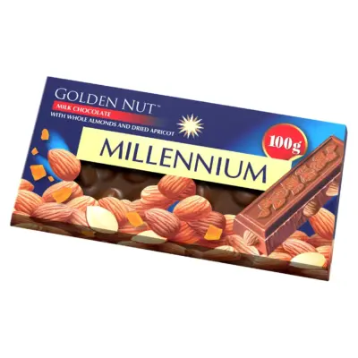 Шоколад молочний Millennium з цілим мигдалем 100 г Україна