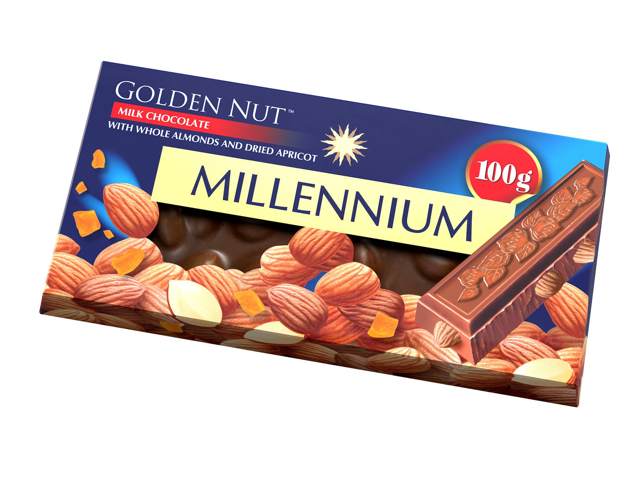 Шоколад молочний Millennium з цілим мигдалем 100 г Україна