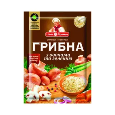 Приправа грибна з овочами та зеленню без ГМО Цвіт Аромат 80г