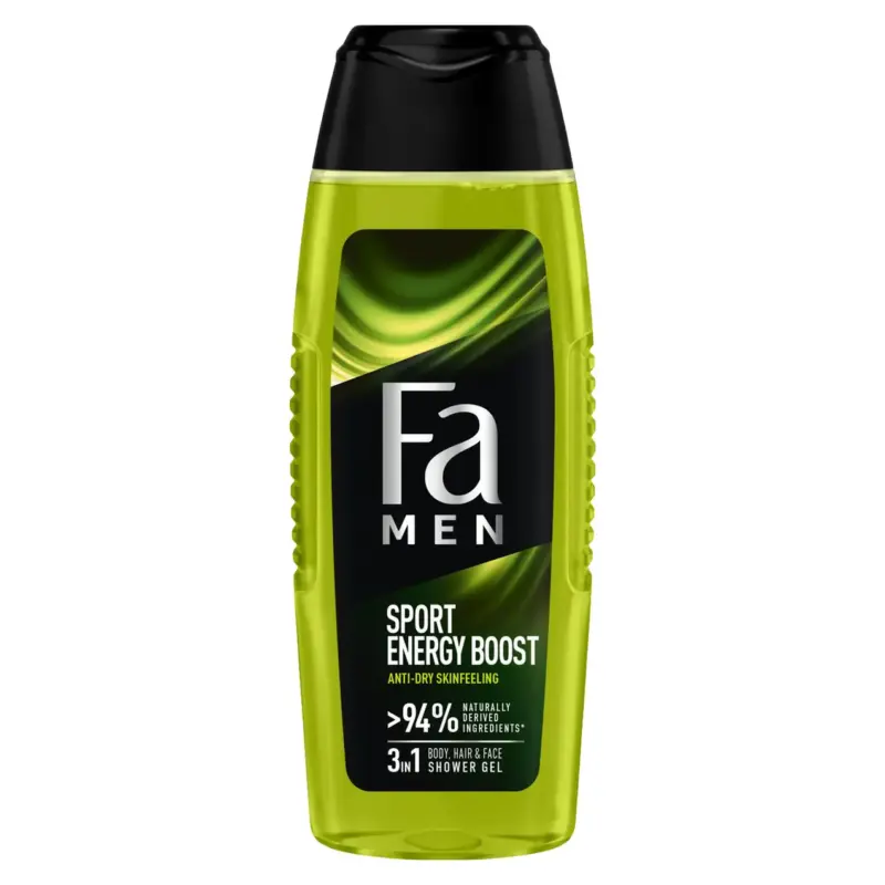 Гель для душу Fa Men Sport Вибух енергії 3 в 1 Fa Men Sport Energy Boost 400 мл Німеччина