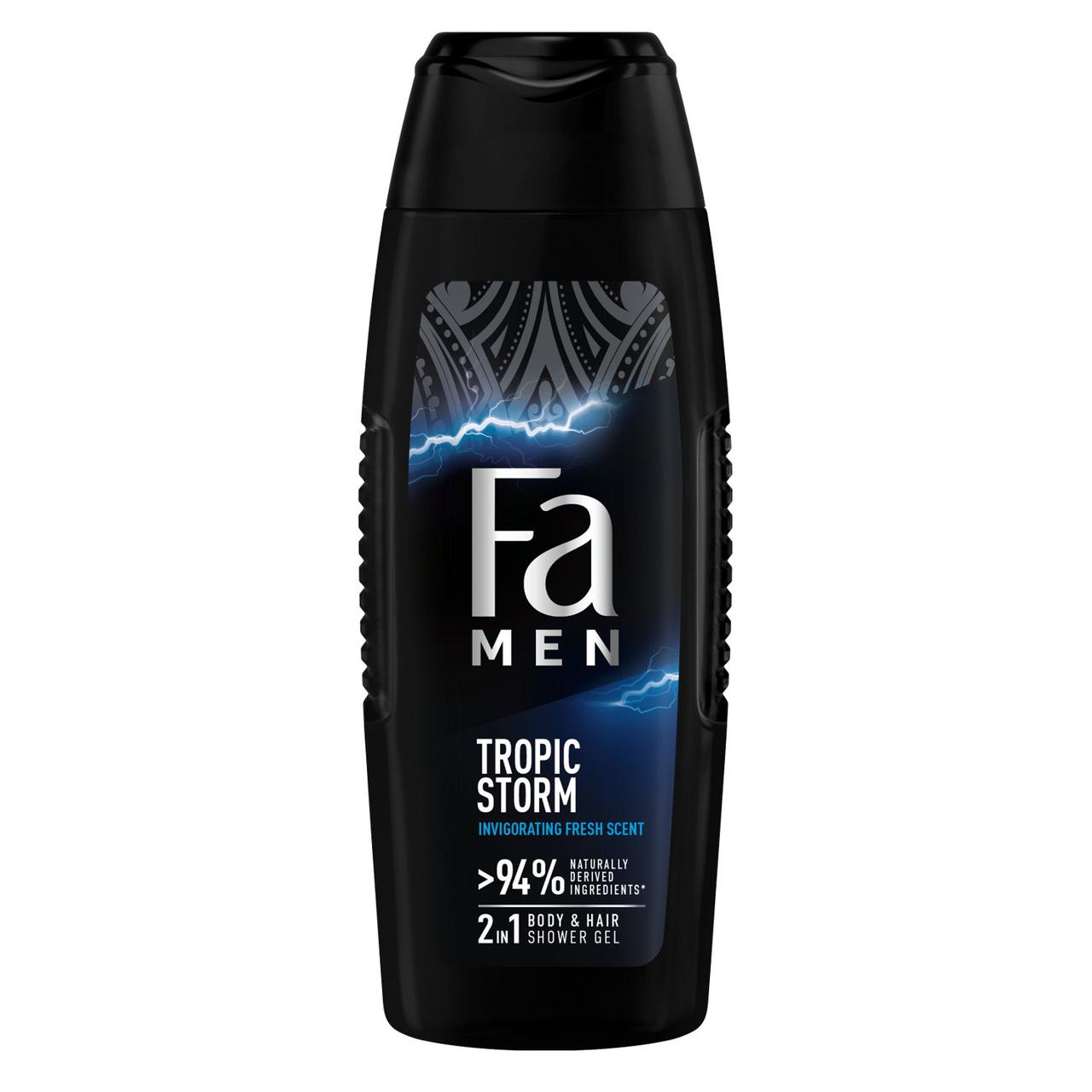 Гель для душу Tropic Storm підбадьорливий свіжий аромат 2 в 1 Fa Men Tropic Storm invigorating fresh 400 мл Німеччина