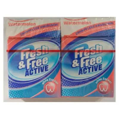 Жувальна гумка зі смаком кавуна БЕЗ САХАРА 26 штук Fresh&Free Active Watermelon 36 г Данія