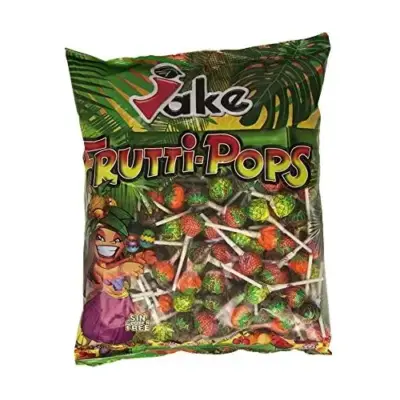 Льодяники на паличці БЕЗ ГЛЮТЕНА БЕЗ ЛАКТОЗИ Frutti-Pops Jake 1.4 кг (200шт) Іспанія