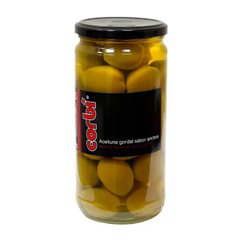 Оливки зелені з кісточкою Corbi Aceituna gordal sabor anchoa 700г Іспанія