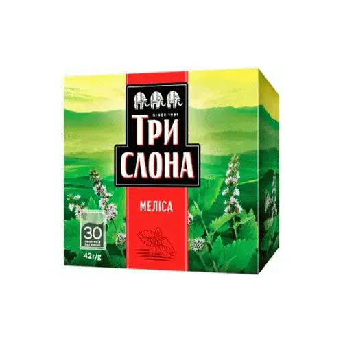 Чай трав’яний меліса Три Слони (30 пакетиків х 1,4 г) 42г