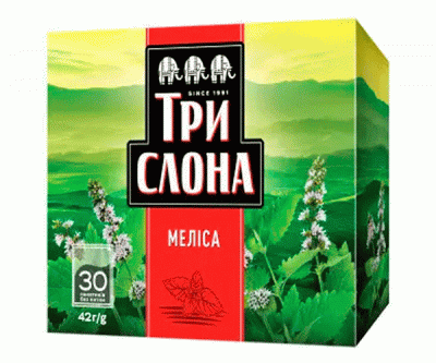Чай трав'яний меліса Три Слони (30 пакетиків х 1,4 г) 42г