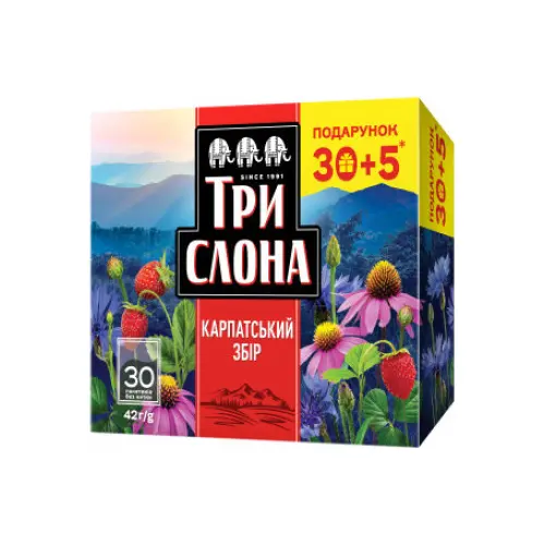 Чай трав’яний Карпатський збір Три Слона (30 пакетиків х 1,4г) 42г