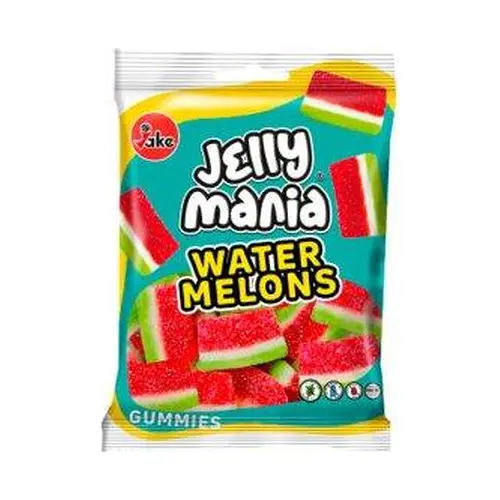 Желейні цукерки БЕЗ ГЛЮТЕНУ І ЛАКТОЗИ Jelly Mania Water Melons Gummies Jake 100г Іспанія