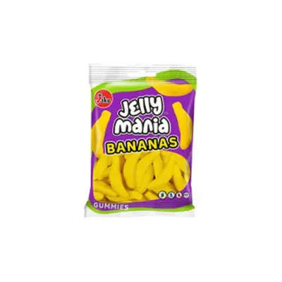 Желейні цукерки БЕЗ ГЛЮТЕНА І ЛАКТОЗИ Jelly Mania Bananas Gummies Jake 100 г Іспанія