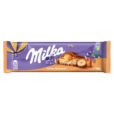 Шоколад Milka Toffee Wholenut (з карамеллю та суцільним фундуком) 300 г Швейцарія