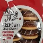 Печиво бісквітне з шоколадним кремом та вишневим джемом Kremowki dekorowane 380г Польща