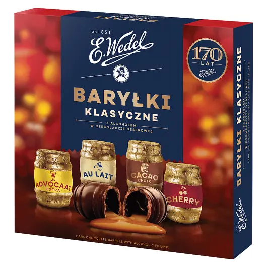 Шоколадні цукерки (Бочки) з лікером E.Wedel Barylki Klasyczne 200 г Польща